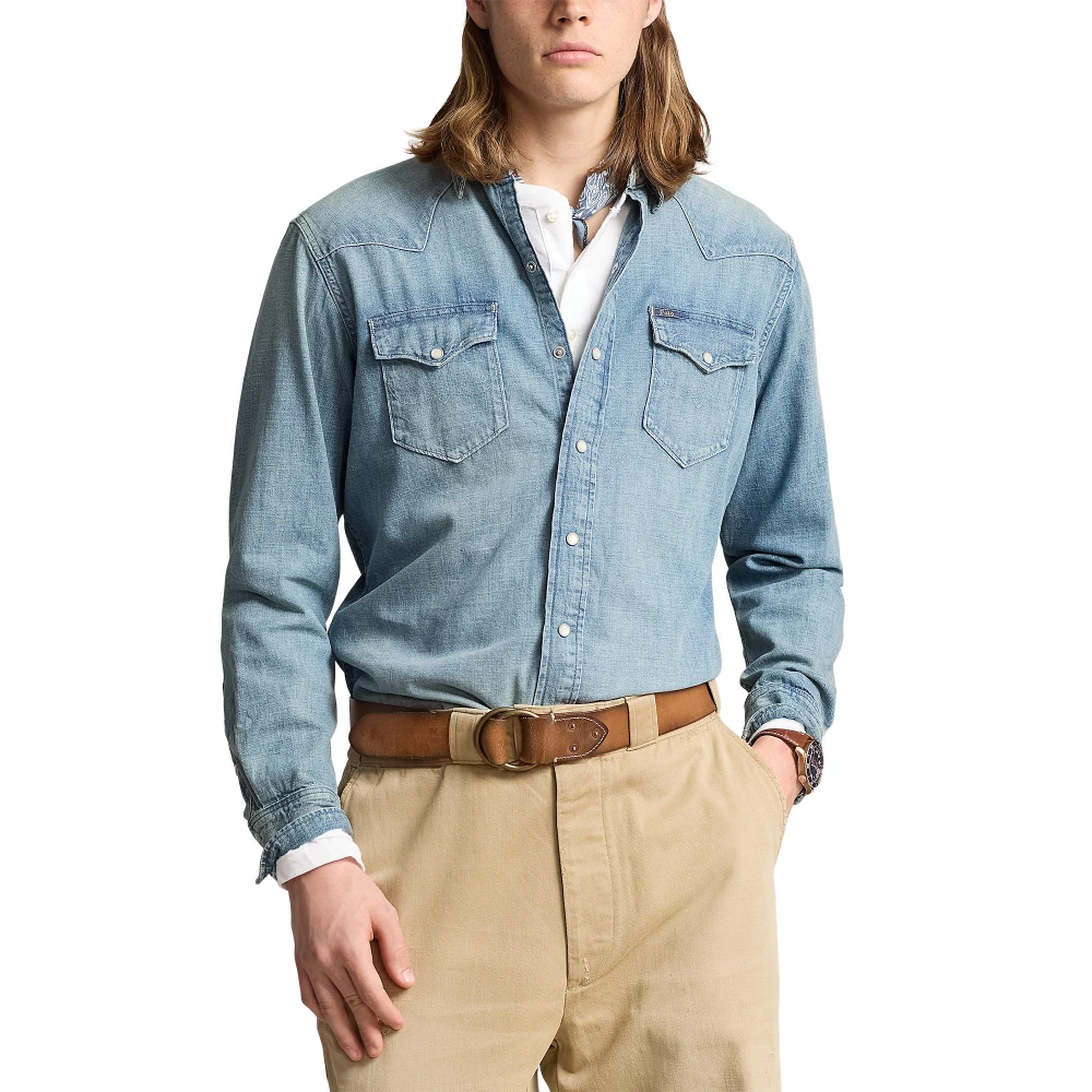 Ανδρικό πουκάμισο Slub Denim Western Polo Ralph Lauren