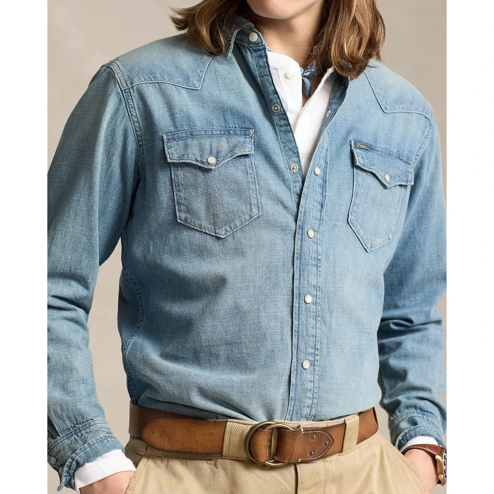 Ανδρικό πουκάμισο Slub Denim Western Polo Ralph Lauren
