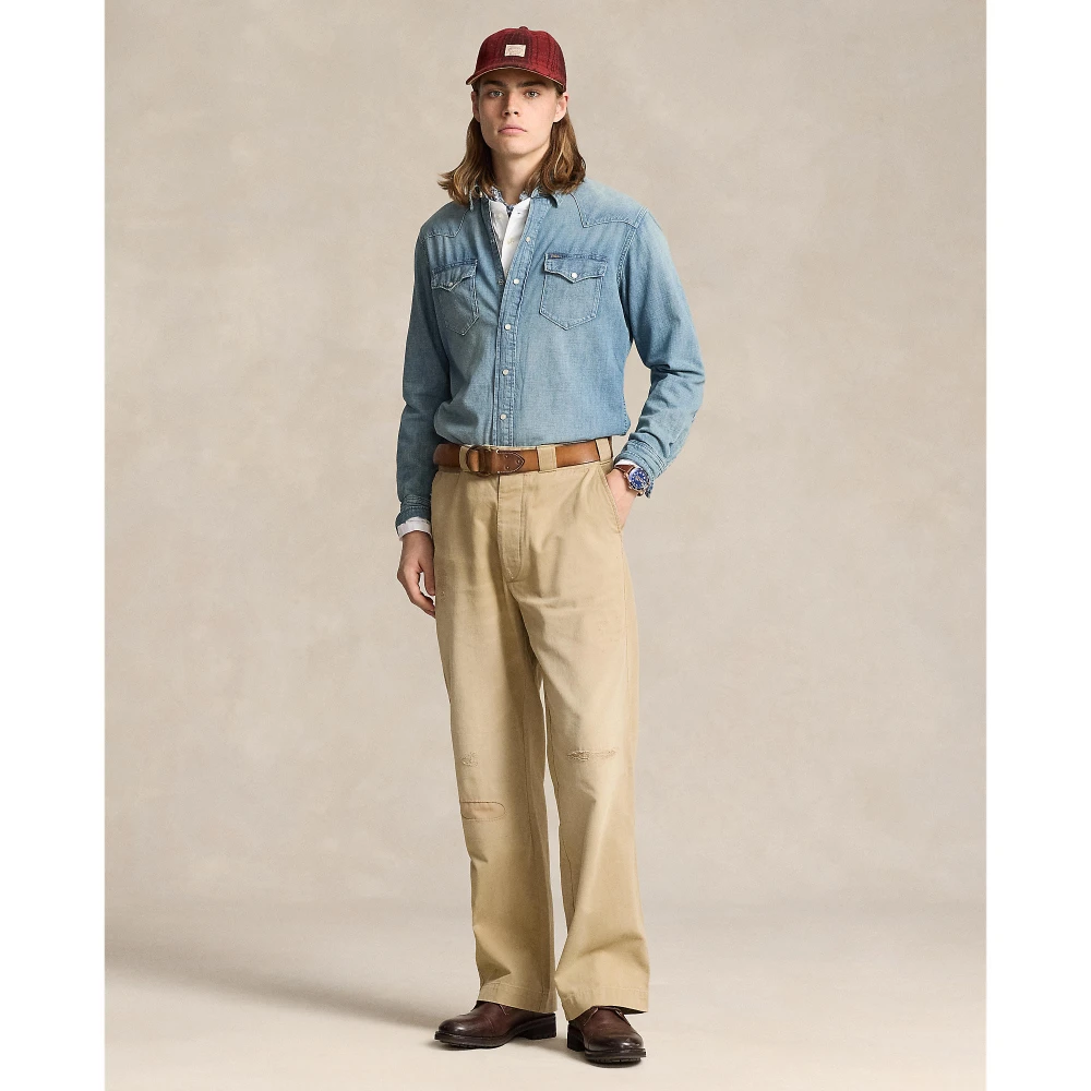 Ανδρικό πουκάμισο Slub Denim Western Polo Ralph Lauren