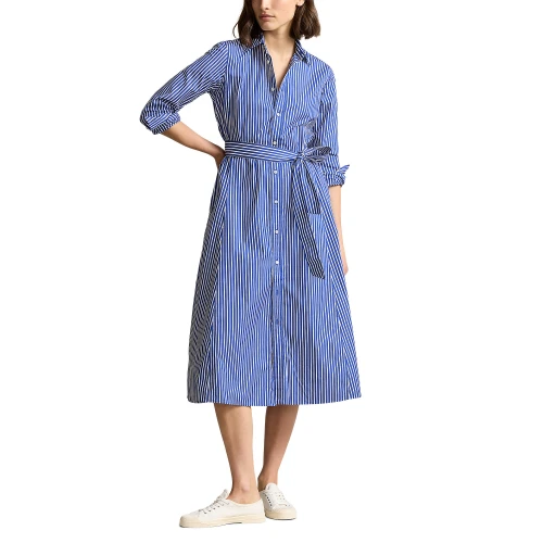 Γυναικείο Φόρεμα Belted Striped Cotton Shirtdress Polo Ralph Lauren