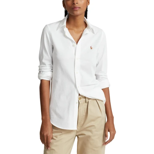 Γυναικεία Πουκάμισο Slim Fit Knit Cotton Oxford Polo Ralph Lauren