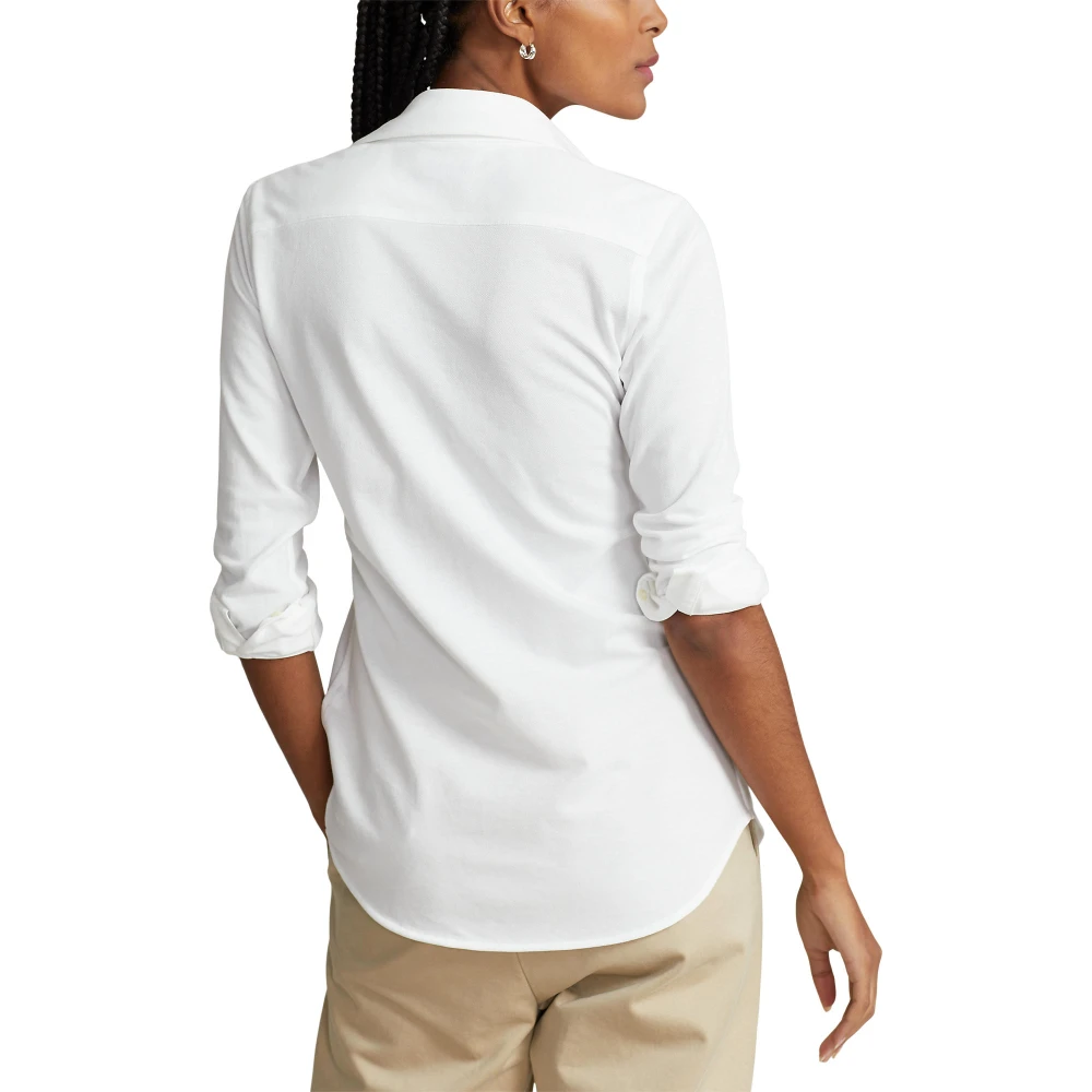 Γυναικεία Πουκάμισο Slim Fit Knit Cotton Oxford Polo Ralph Lauren