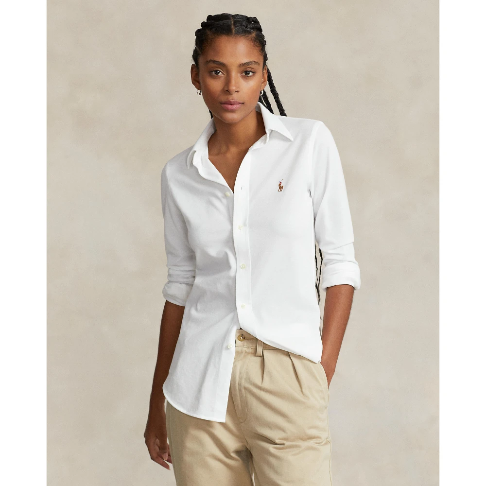Γυναικεία Πουκάμισο Slim Fit Knit Cotton Oxford Polo Ralph Lauren