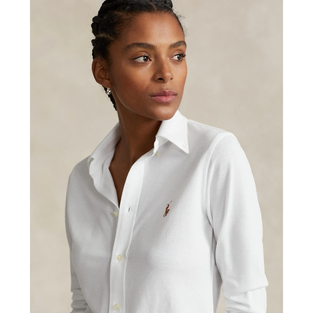Γυναικεία Πουκάμισο Slim Fit Knit Cotton Oxford Polo Ralph Lauren