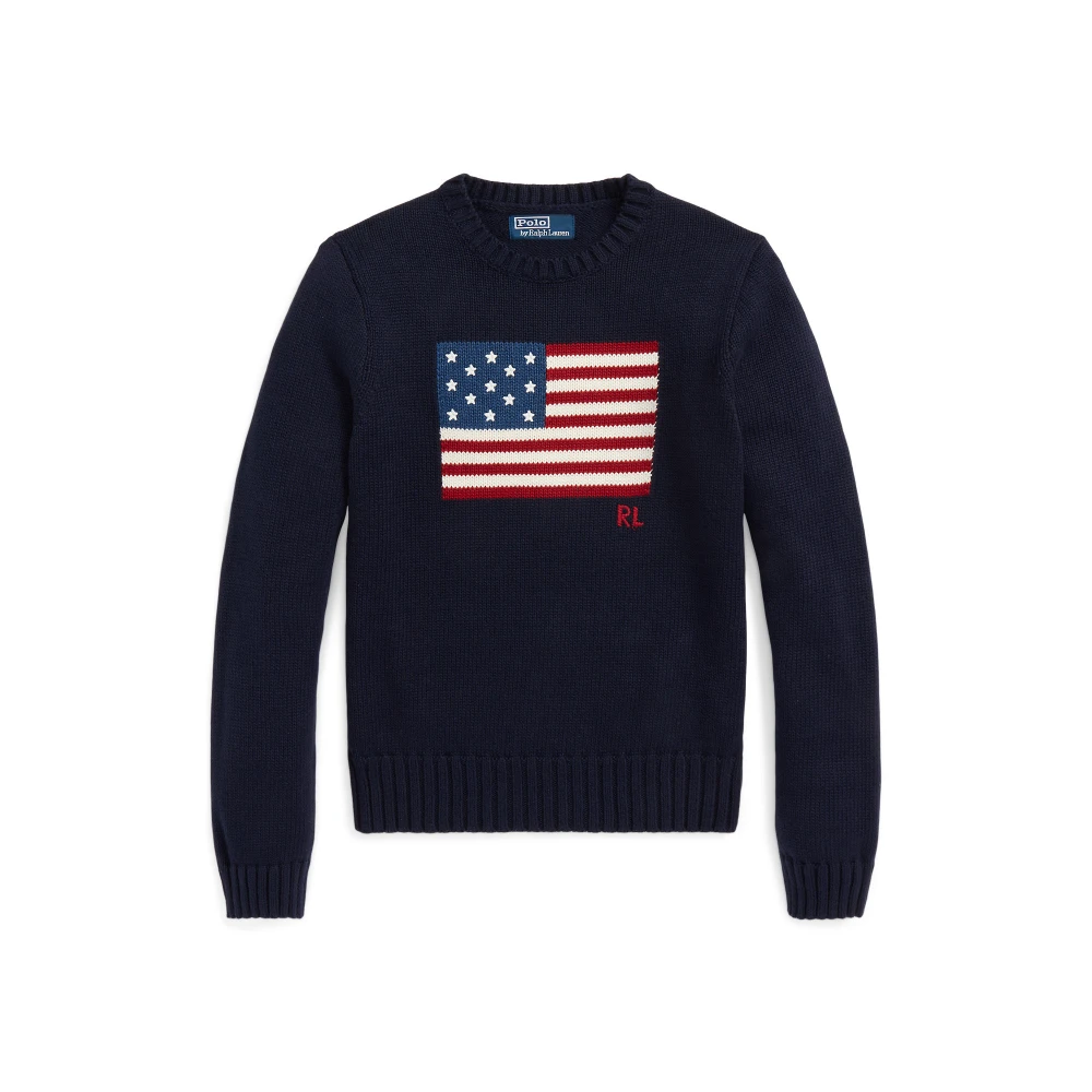  Γυναικείο Βαμβακερό Πουλόβερ Flag  Crewneck Polo Ralph Lauren