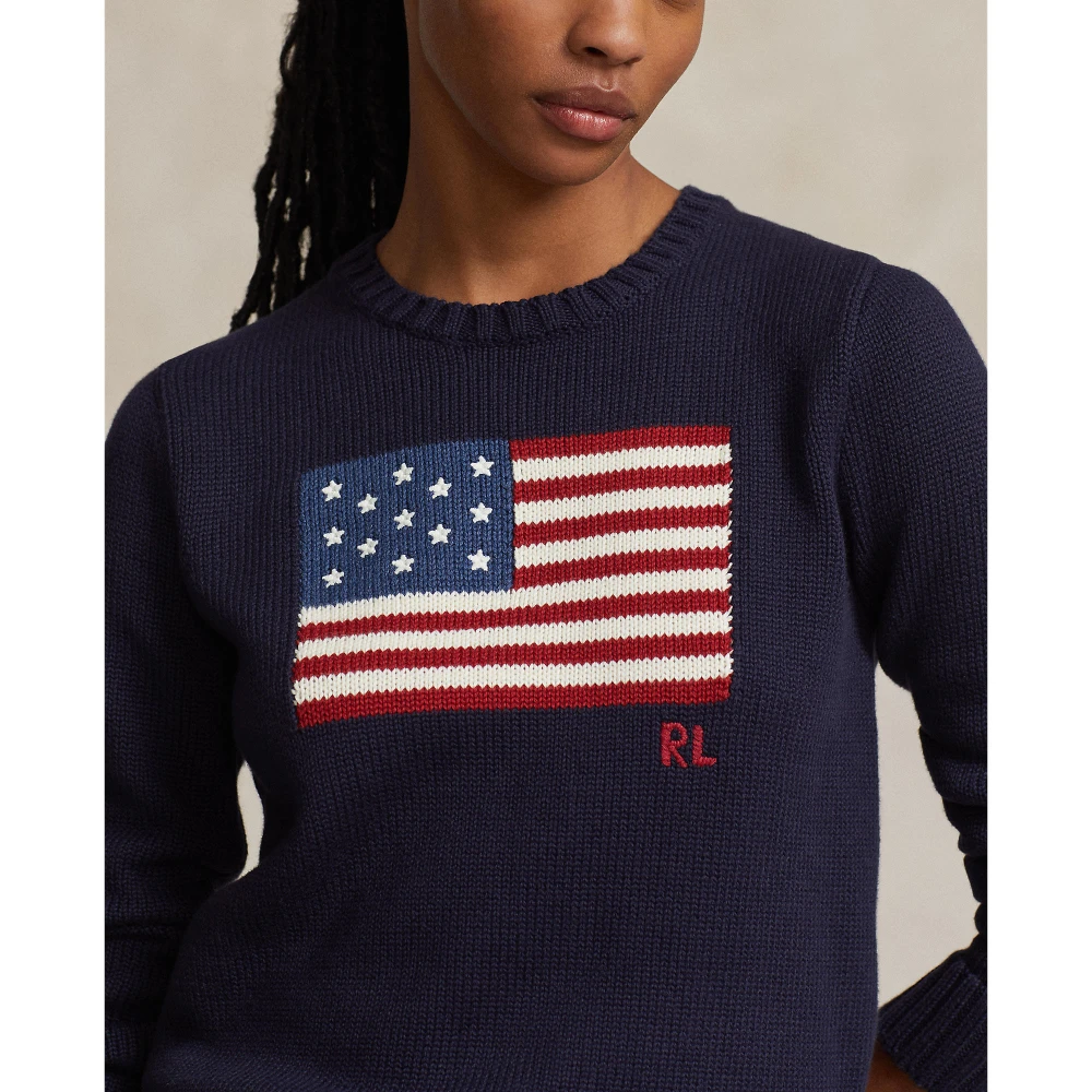 Γυναικείο Βαμβακερό Πουλόβερ Flag  Crewneck Polo Ralph Lauren