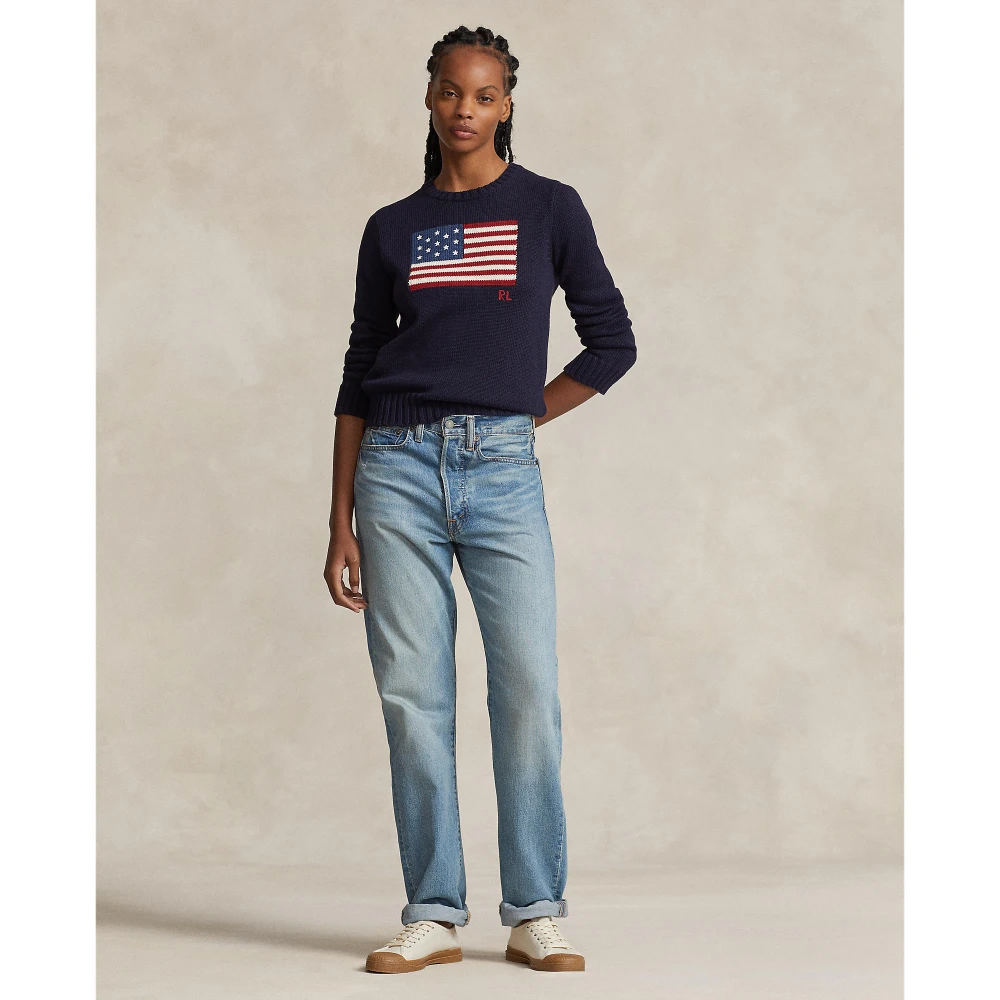  Γυναικείο Βαμβακερό Πουλόβερ Flag  Crewneck Polo Ralph Lauren