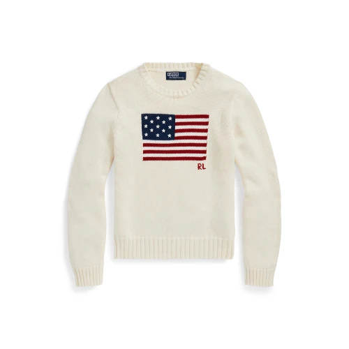  Γυναικείο Βαμβακερό Πουλόβερ Flag  Crewneck Polo Ralph Lauren