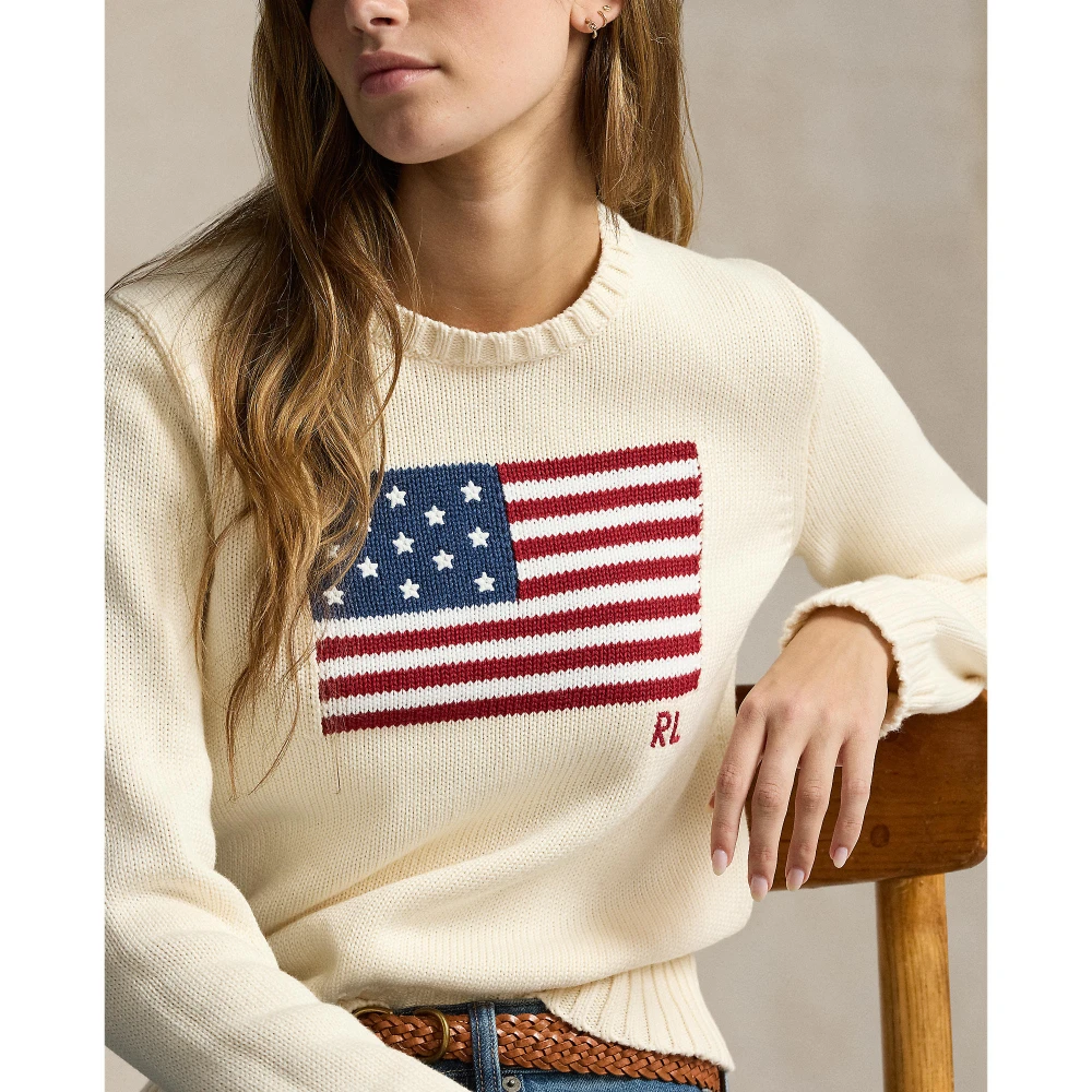  Γυναικείο Βαμβακερό Πουλόβερ Flag  Crewneck Polo Ralph Lauren