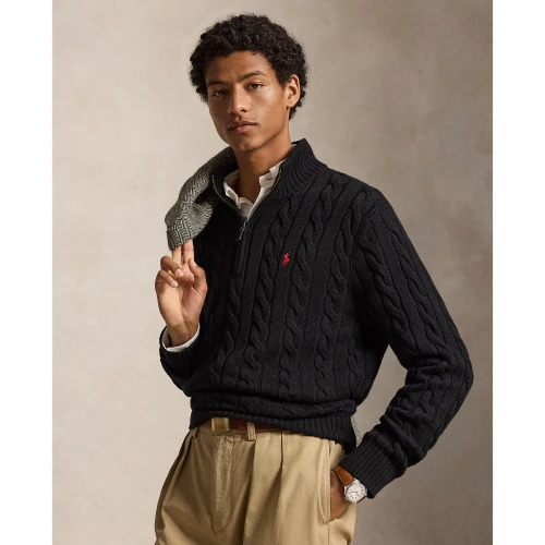 Ανδρικό Βαμβακερό Πουλόβερ Quarter-Zip Polo Ralph Lauren