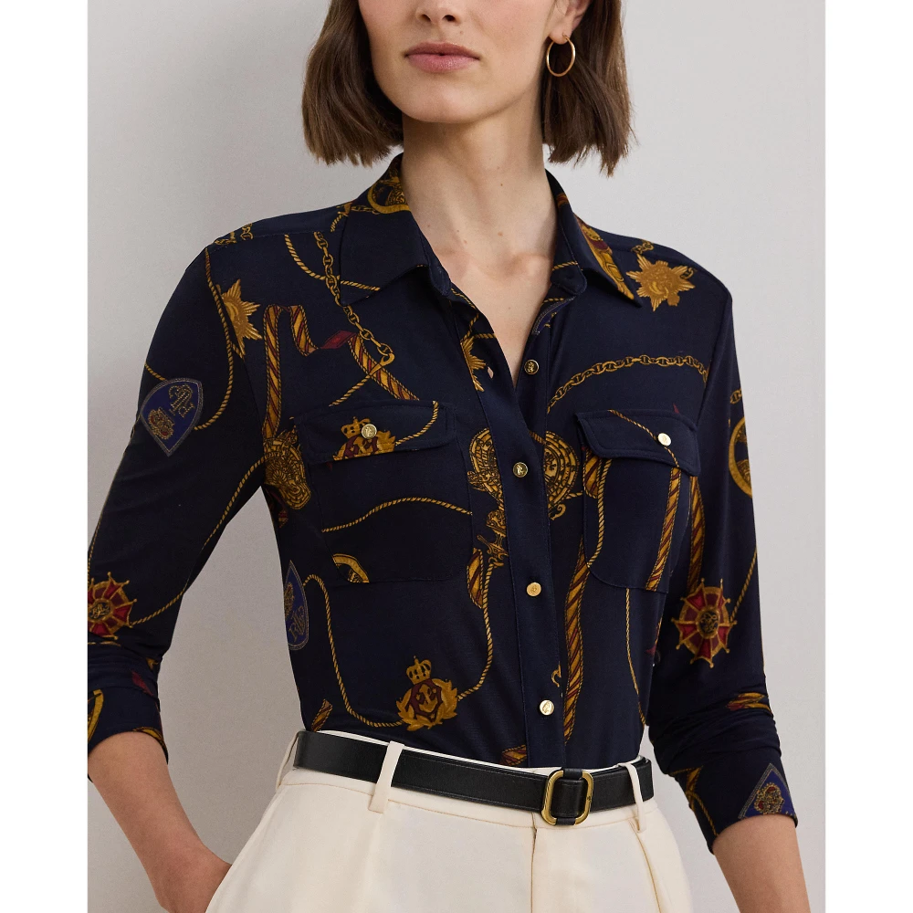 Γυναικείο Πουκάμισο Slim Fit Belting-Print Jersey Polo Ralph Lauren
