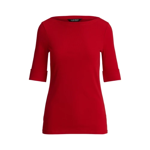 Γυναικεία Βαμβακερή Μπλούζα Stretch  Boatneck Polo Ralph Lauren