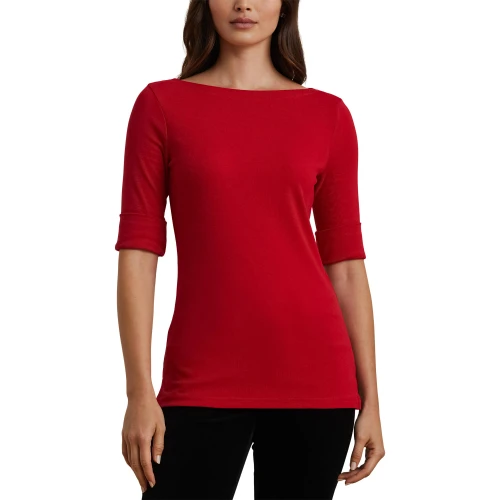Γυναικεία Βαμβακερή Μπλούζα Stretch  Boatneck Polo Ralph Lauren