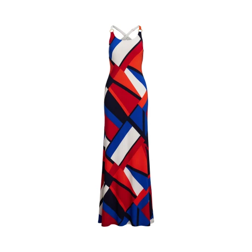 Γυναικείο Φόρεμα Print Ring-Trim Jersey Halter Polo Ralph Lauren