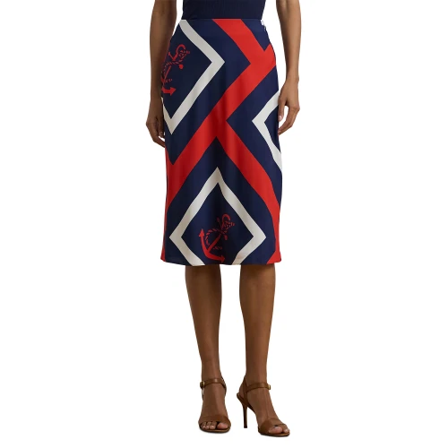 Γυναικεία Φούστα Anchor-Print Crepe Midi Polo Ralph Lauren