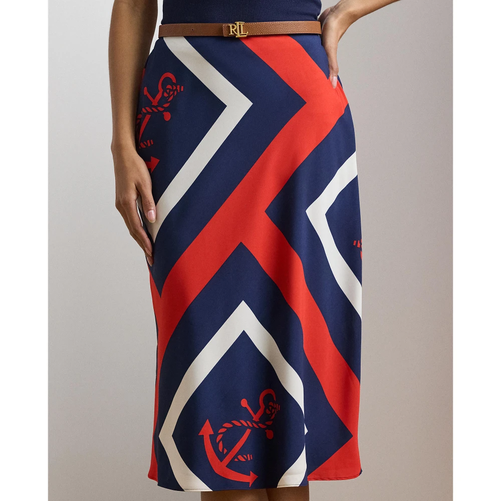Γυναικεία Φούστα Anchor-Print Crepe Midi Polo Ralph Lauren
