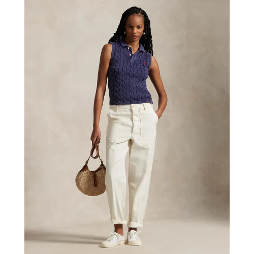 Γυναικεία Μπλούζα  Cable-Knit Cropped Polo Ralph Lauren
