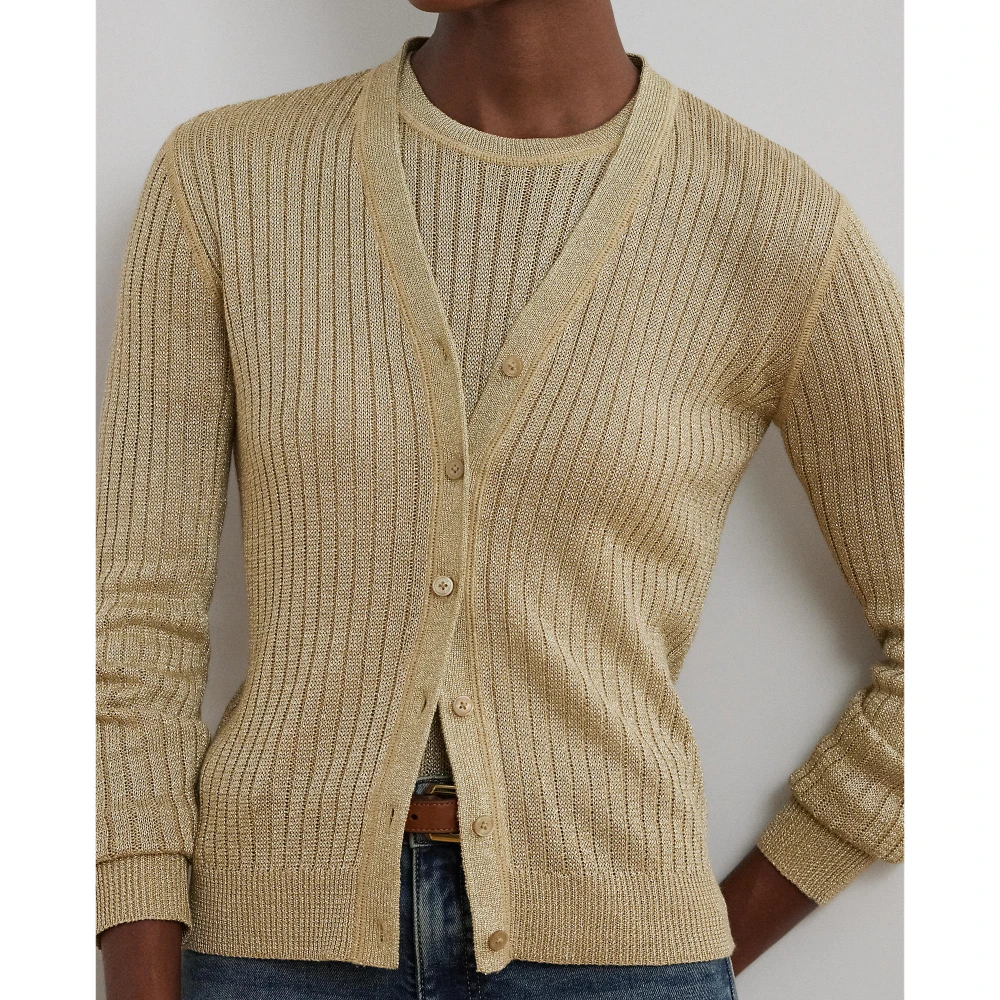 Γυναικεία Ζακέτα Metallic Linen-Blend Rib-Knit Polo Ralph Lauren