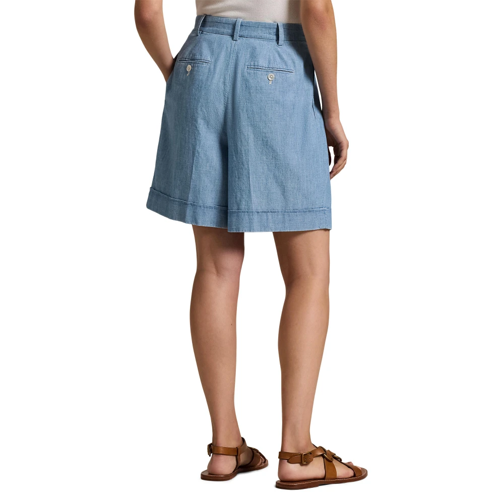 Γυναικεία Βερμούδα Pleated Cotton Chambray Short  Polo Ralph Lauren