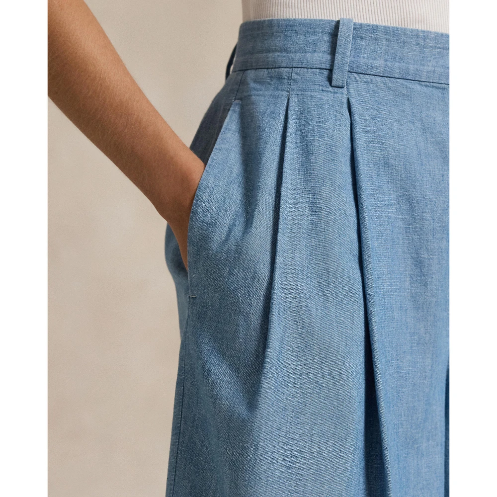 Γυναικεία Βερμούδα Pleated Cotton Chambray Short  Polo Ralph Lauren
