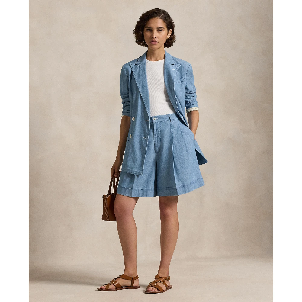 Γυναικεία Βερμούδα Pleated Cotton Chambray Short  Polo Ralph Lauren