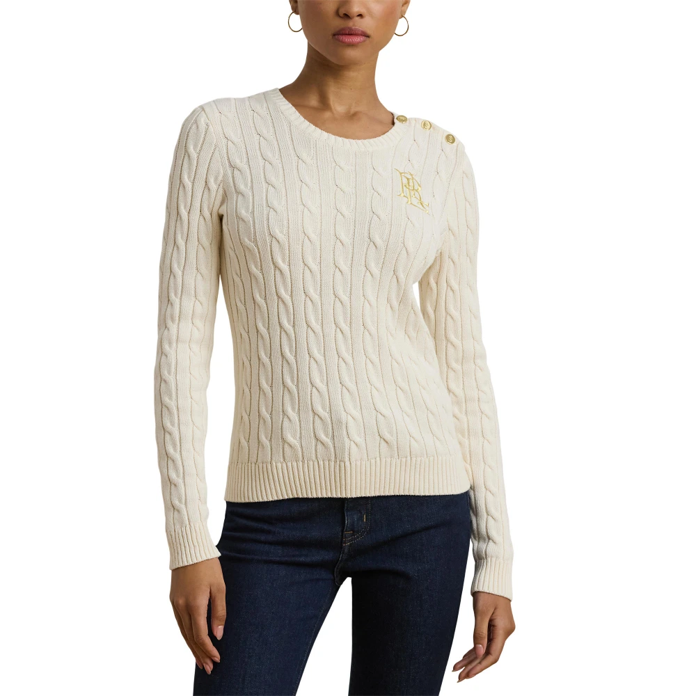 Γυναικείο  Πουλόβερ Button-Trim Cable-Knit Cotton Jumper  Polo Ralph Lauren