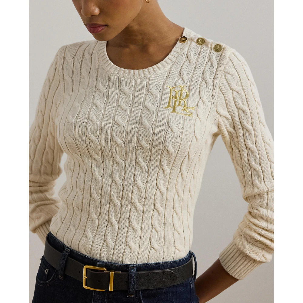 Γυναικείο  Πουλόβερ Button-Trim Cable-Knit Cotton Jumper  Polo Ralph Lauren