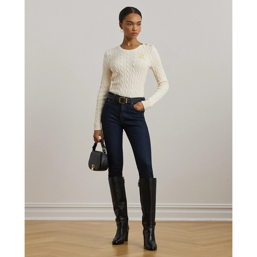 Γυναικείο  Πουλόβερ Button-Trim Cable-Knit Cotton Jumper  Polo Ralph Lauren