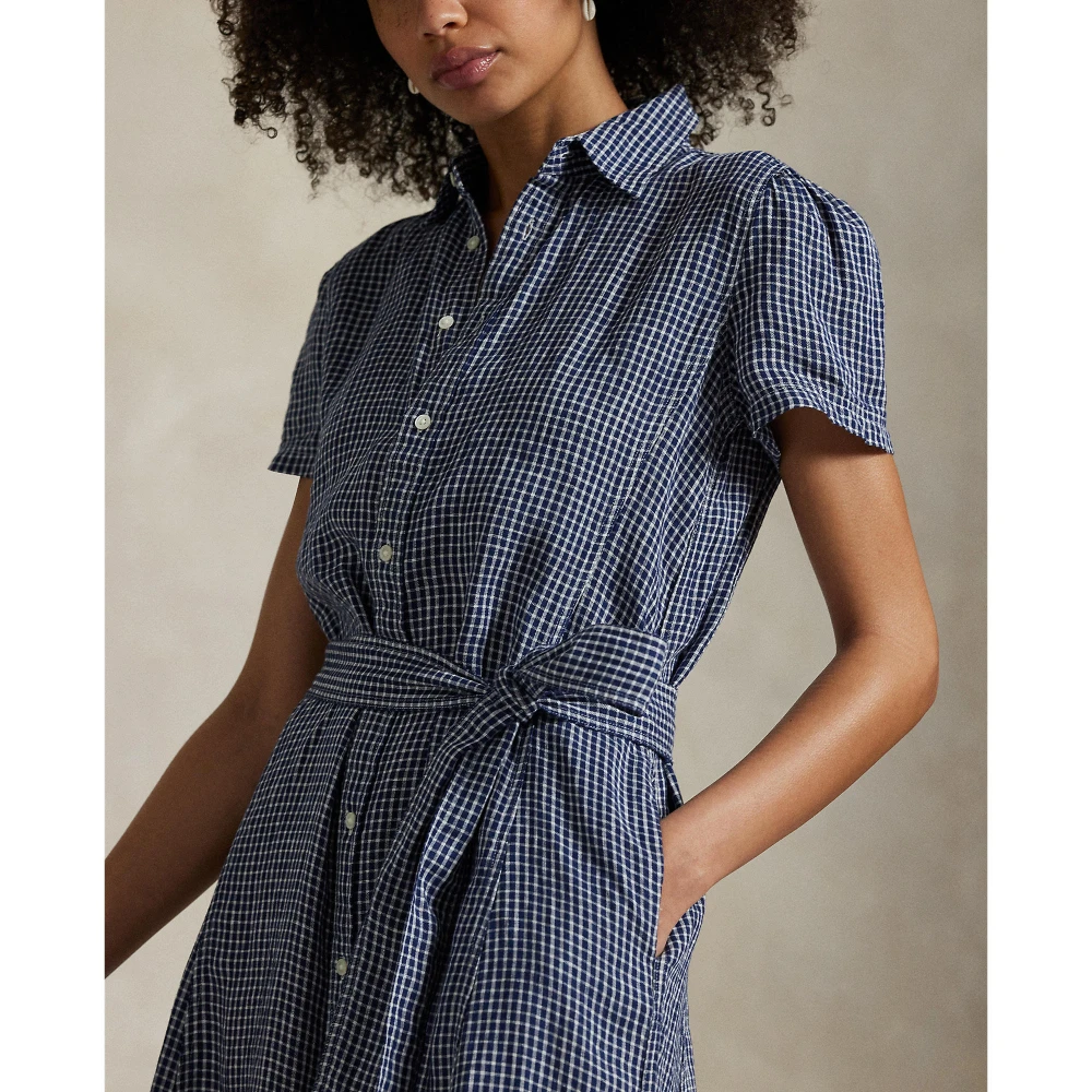 Γυναικείο Φόρεμα Belted Striped Linen Polo Ralph Lauren