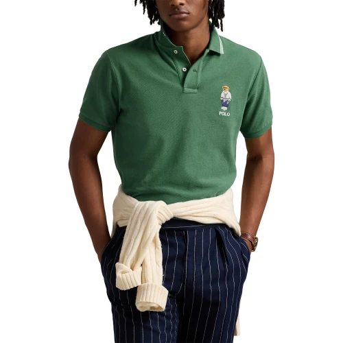 Ανδρικό Πουκάμισο Custom Slim Polo Bear Mesh Polo Polo Ralph Lauren