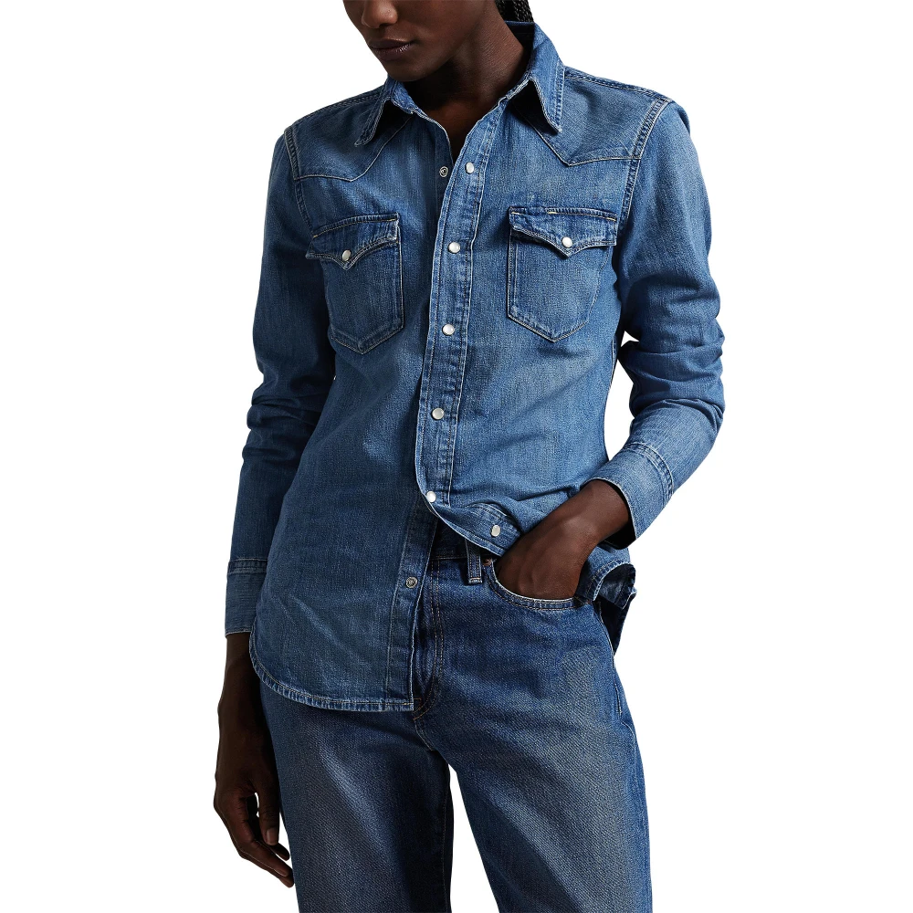 Γυναικείο Τζιν Western Πουκάμισο σε Απόχρωση Canaria Polo Ralph Lauren​
