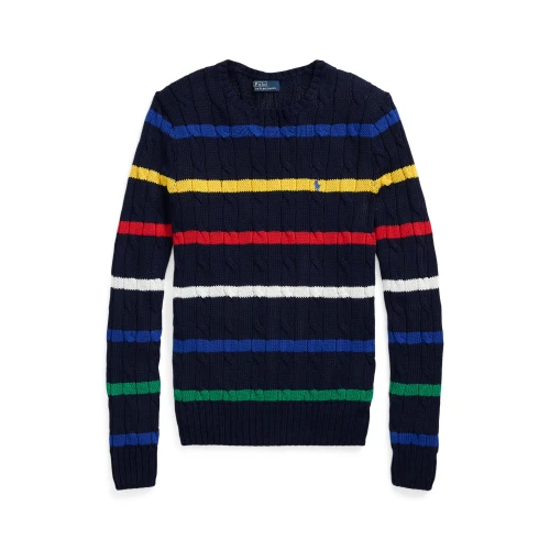 Γυναικείο Πουλόβερ Striped Cable-Knit Cotton Polo Ralph Lauren