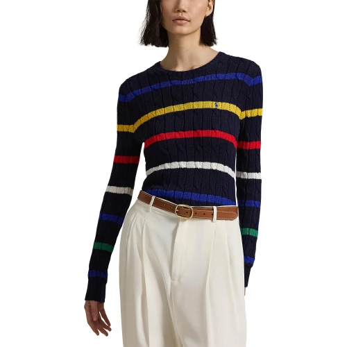 Γυναικείο Πουλόβερ Striped Cable-Knit Cotton Polo Ralph Lauren