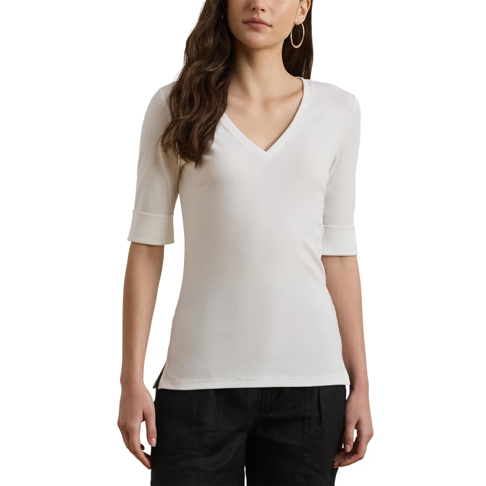Γυναικεία Μπλούζα Stretch Cotton Elbow-Sleeve V-Neck TeePolo Ralph Lauren