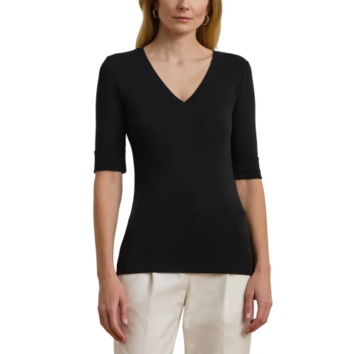 Γυναικεία Μπλούζα Stretch Cotton Elbow-Sleeve V-Neck TeePolo Ralph Lauren