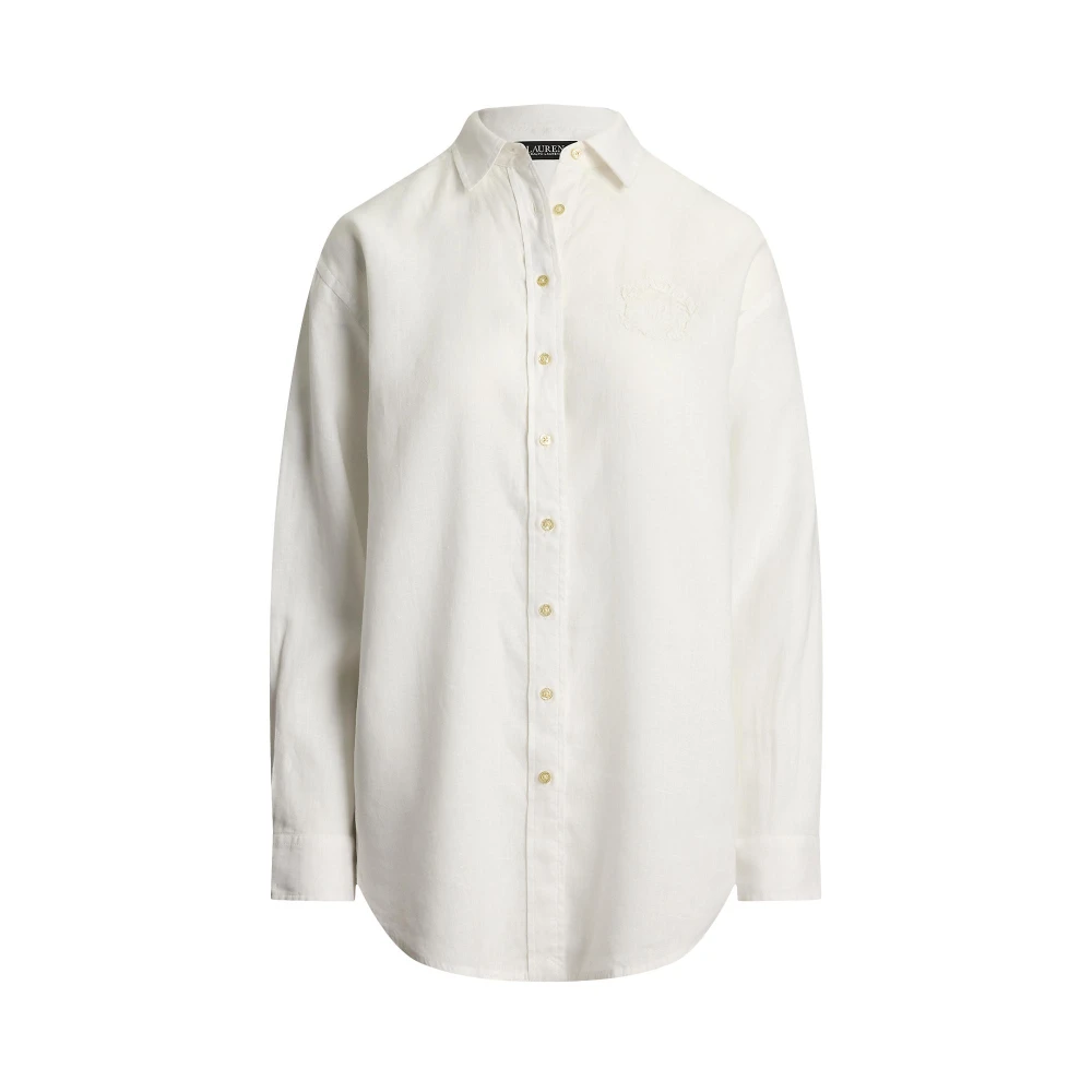 Γυναικείο Λινό Πουκάμισο Oversize Striped Floral-Logo  Polo Ralph Lauren