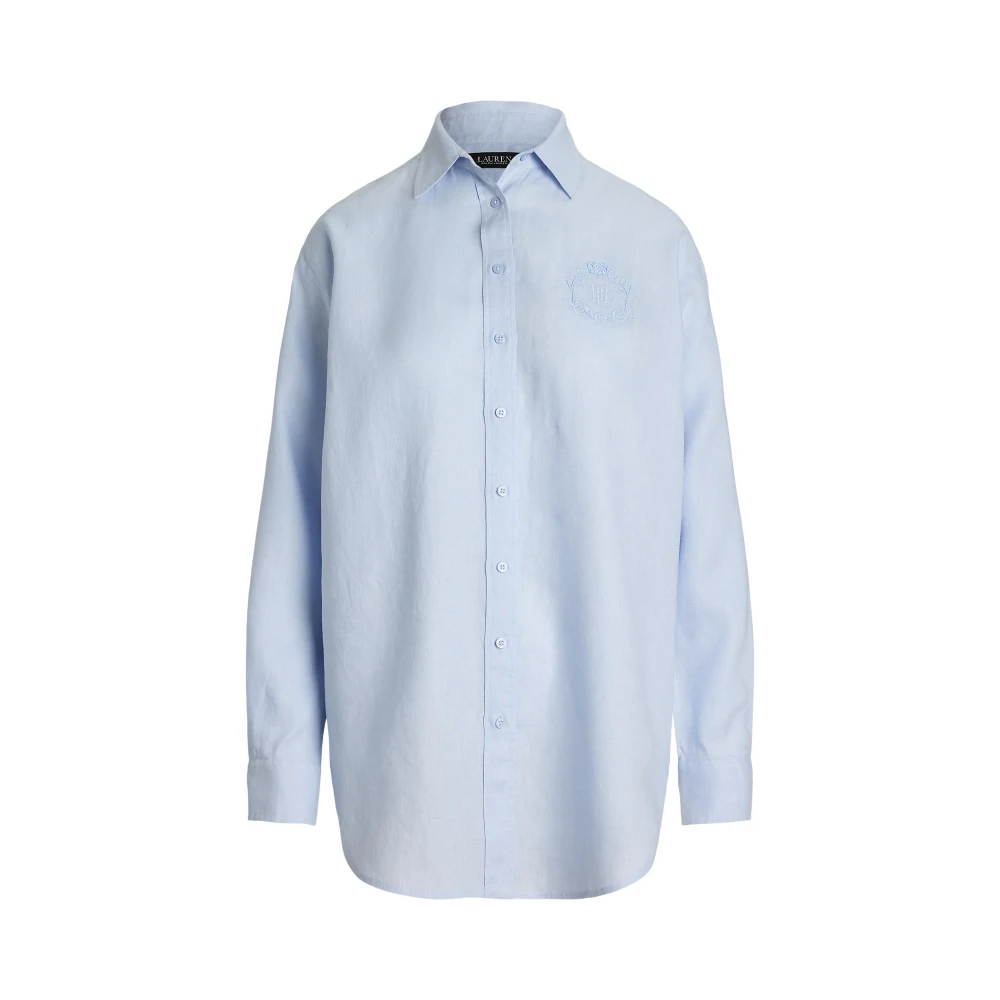 Γυναικείο Λινό Πουκάμισο Oversize Striped Floral-Logo  Polo Ralph Lauren
