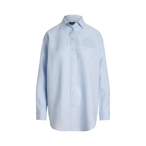 Γυναικείο Λινό Πουκάμισο Oversize Striped Floral-Logo  Polo Ralph Lauren