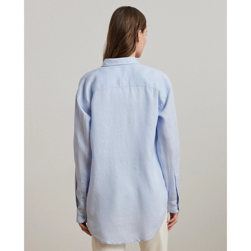 Γυναικείο Λινό Πουκάμισο Oversize Striped Floral-Logo  Polo Ralph Lauren