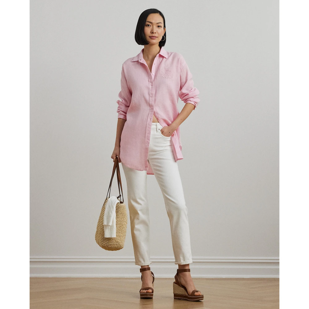 Γυναικείο Πουκάμισο Oversize Floral-Logo Linen Shirt Polo Ralph Lauren