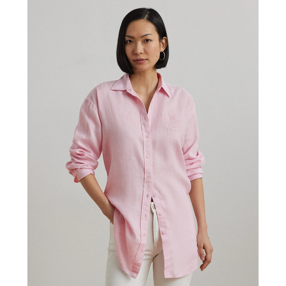Γυναικείο Πουκάμισο Oversize Floral-Logo Linen Shirt Polo Ralph Lauren