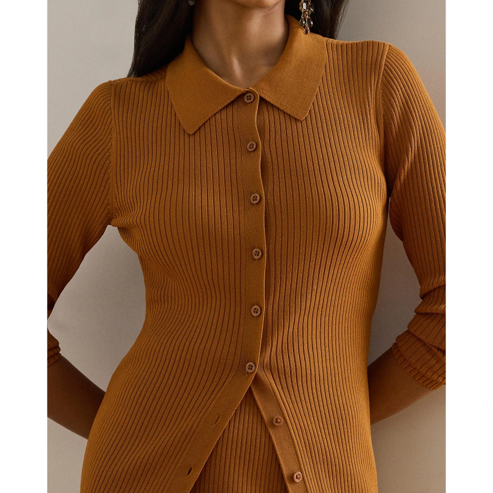 Γυναικεία Ζακέτα Rib-Knit Long-Sleeve Polo Lauren Ralph Lauren