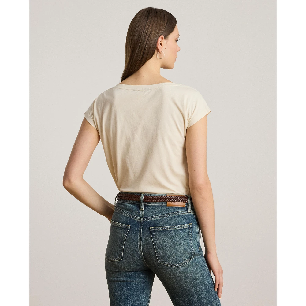 Jerseyϊ T-shirt με Κεντημένο Λογότυπο από Βαμβάκι Lauren Ralph Lauren