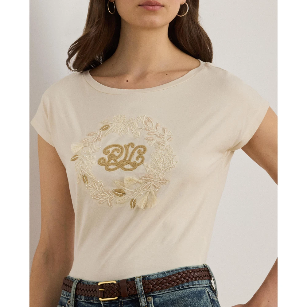 Jerseyϊ T-shirt με Κεντημένο Λογότυπο από Βαμβάκι Lauren Ralph Lauren