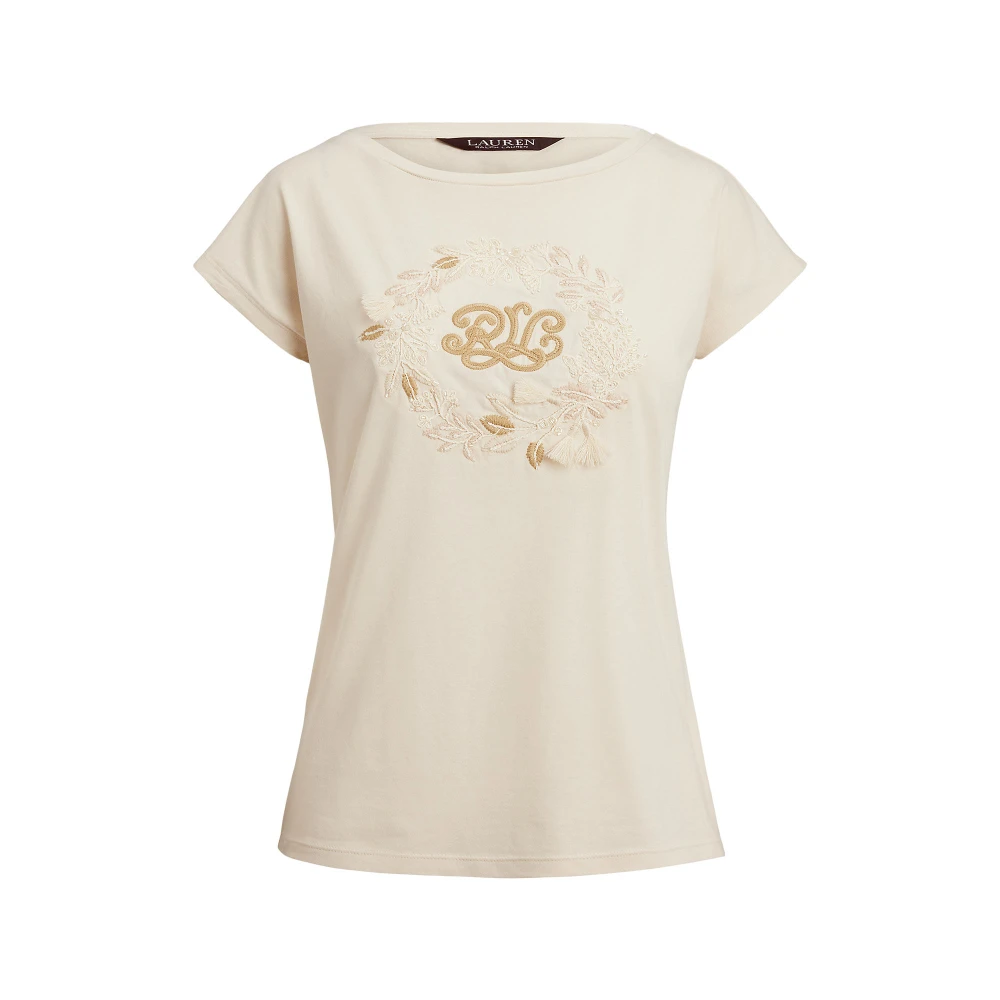 Jerseyϊ T-shirt με Κεντημένο Λογότυπο από Βαμβάκι Lauren Ralph Lauren