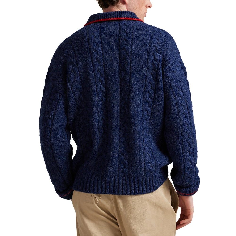 Πουλόβερ με πλεξούδα, γιακά Polo και γράμμα Polo Ralph Lauren