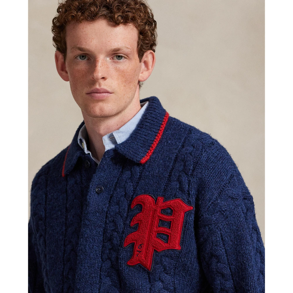 Πουλόβερ με πλεξούδα, γιακά Polo και γράμμα Polo Ralph Lauren