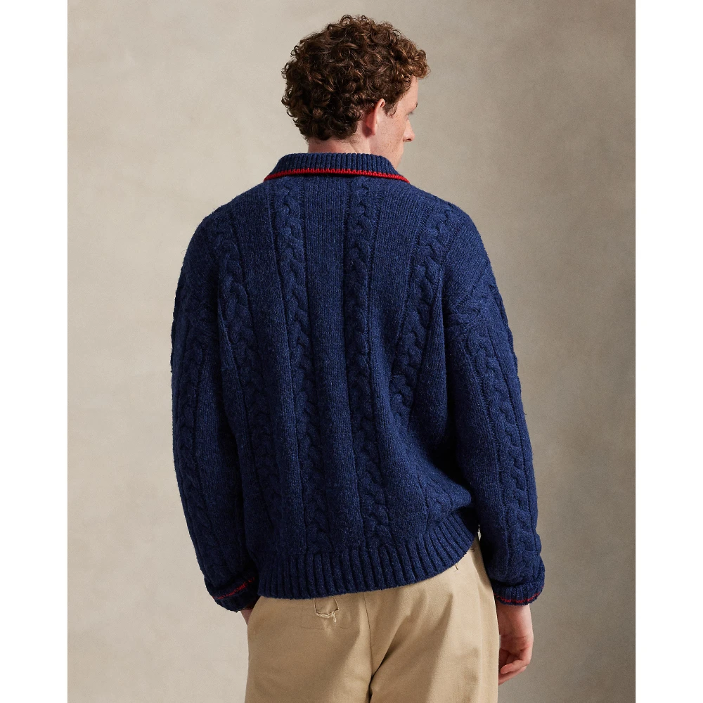 Πουλόβερ με πλεξούδα, γιακά Polo και γράμμα Polo Ralph Lauren