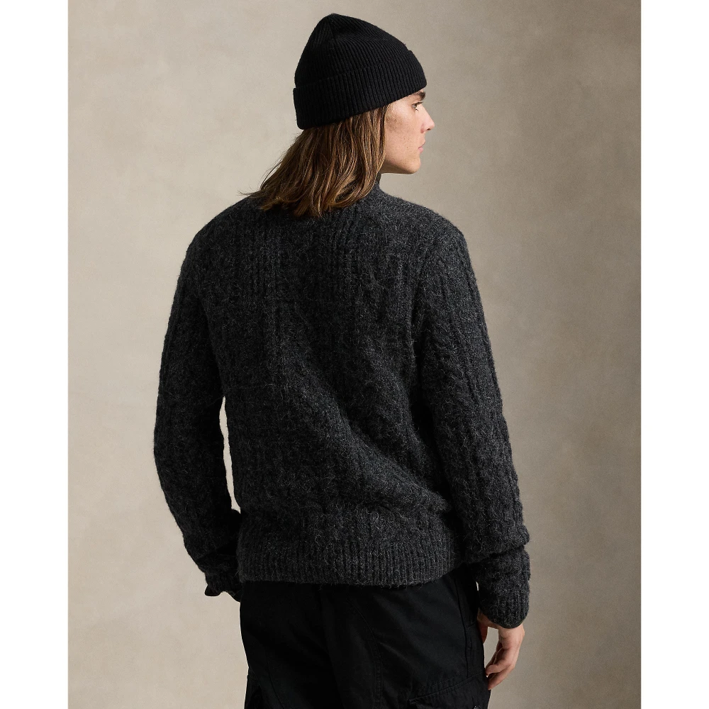 Πουλόβερ με ρόμβους (Aran-knit) και γιακά ρολό με σημαία Polo Ralph Lauren