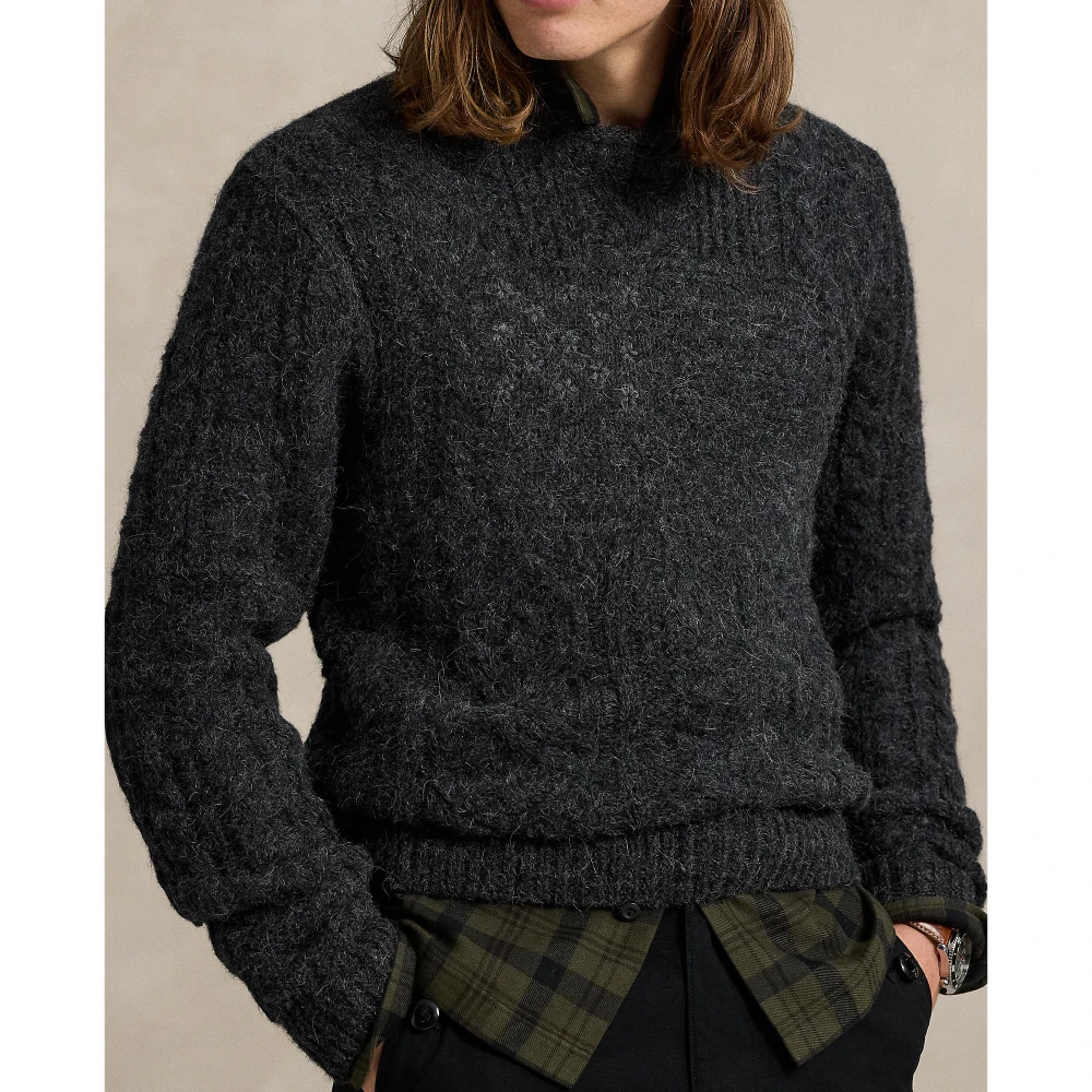 Πουλόβερ με ρόμβους (Aran-knit) και γιακά ρολό με σημαία Polo Ralph Lauren